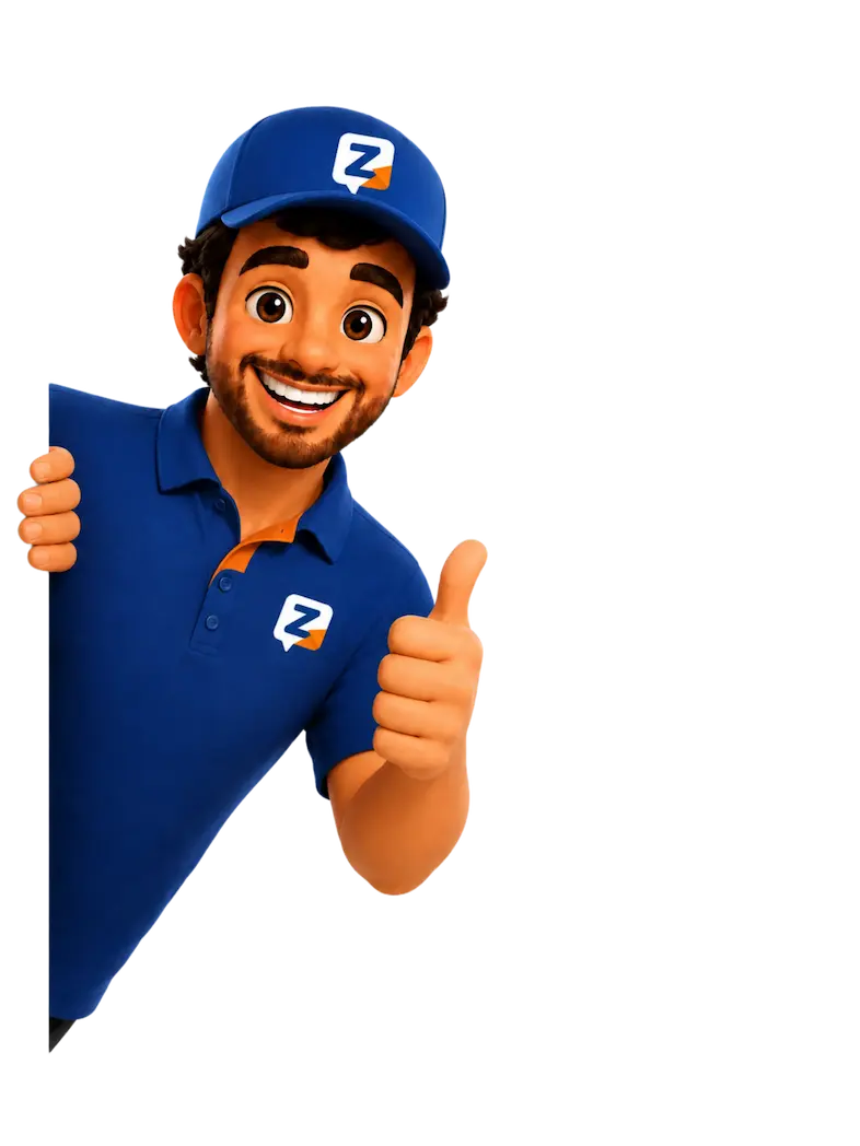 Mascote Zé Post aprovando a garantia